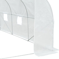Outdoor Walk-in Greenhouse, Tunnel Greenhouse With Roller Shutters, Zipper Door, PE Hood, Heavy Duty Steel Frame, White - Premium  from Yard Agri Supply - Just $351.99! Shop now at Yard Agri Supply