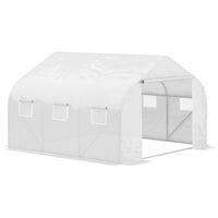 
              Outdoor Walk-in Greenhouse, Tunnel Greenhouse With Roller Shutters, Zipper Door, PE Hood, Heavy Duty Steel Frame, White - Premium  from Yard Agri Supply - Just $351.99! Shop now at Yard Agri Supply
            