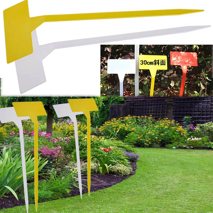 50PCS Garden Ornament 30CM Hight Plastic Plant Markers T-type Upturned Tags Inclined Plane Marker Nursery Signs Labels Herbs - Premium  from Yard Agri Supply - Just $47.95! Shop now at Yard Agri Supply