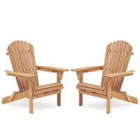 
              Wooden Outdoor Folding Adirondack Chair 2 Piece Set Of Wooden Lounge Patio Chairs
            